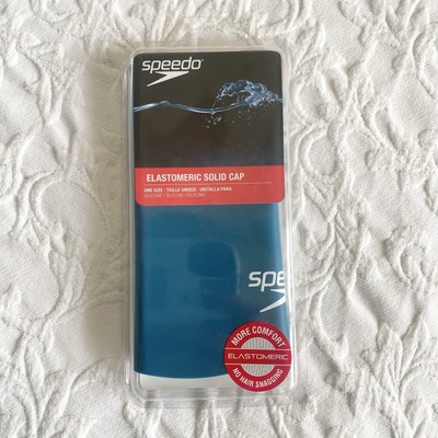 New Speedo Elastomeric Solid Cap Ocean Depths One Size Silicone No Hair Snagging