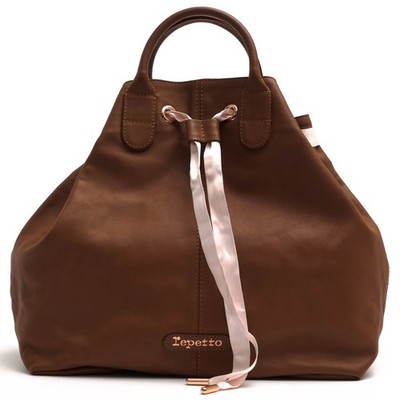 バッグ repetto Arabesque Shopping Bag Repetto Tote Arabesque Leather Brown Women's Bag Ballet-Inspired