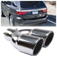 2.5 Inlet Rear Car Dual Exhaust Muffler Tip Tail Pipe Steel For Dodge Durango