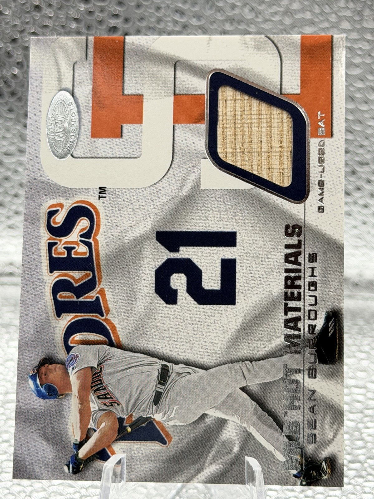 2002 Fleer Sean Burroughs MLB Hot Materials #HM-SB Game-Used Bat Padres 