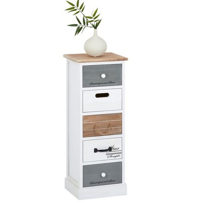 Kommode Schubladenschrank Standregal Holzregal 5 Schubladen Vintage Shabby chic