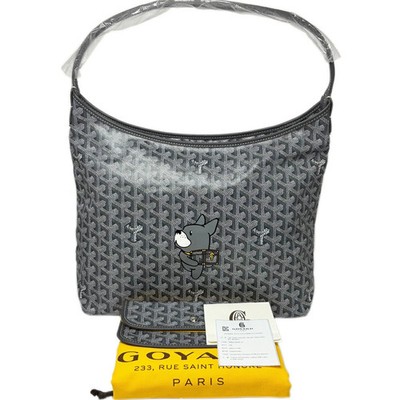 Goyard Boheme Hobo PM Shoulder Bag Pouch Gray Purse Dog Marker