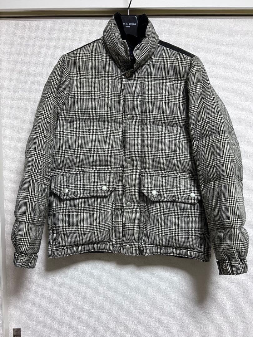USED COMME DES GARCONS CHECKED DOWN JACKET XS GOOD - image 1