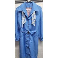 Vtg Roth le Cover California Button Down Belted trench coat Dress Midi sz L