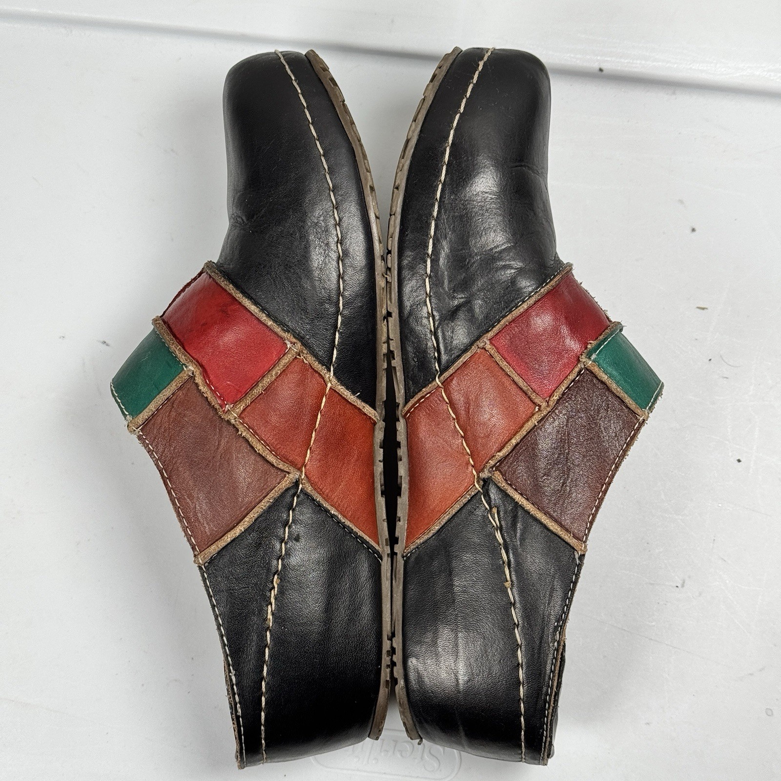 L’artiste Spring Step Leather Patchwork Clogs Y2K… - image 2