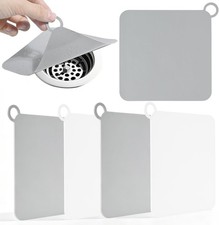 4-Pack Silicone Floor Drain Covers, 6x6 Inch Anti-Odor Mats Deodorizing Plugs,