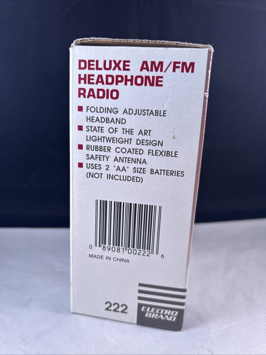 Vintage Electro Brand AM/FM Radio Headphone Model 222 Yellow NEW