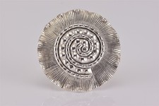 Sterling Silver 33mm Beaded Double Spiral Fanned Wavy Band Ring 12g 925 Sz: 7