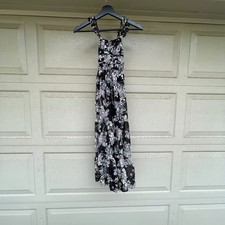 Ava Yelly Big Girls 10 Maxi Dress Black Smocked Tiered Lined Tween Boho