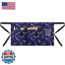 Yatixapu Dragonfly Waterproof Server Apron 13in Short Half Waist for Women Men