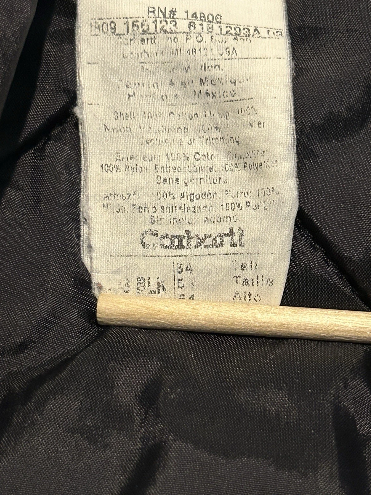 Carhartt Jacket Mens 54 Tall Black C03 Traditional Coat Duck Canvas Distressed image 4