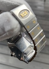 Cartier Santos Carree Burgundy 29mm Two Tone Automatic Watch w/ Box & Booklet 6