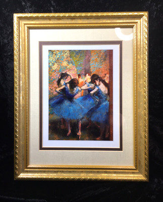 Dancers In Blue Edgar Degas Impressionist Painting Ballet Print Wall Art Framed