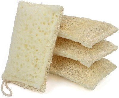 Seep Eco Schwämme 4er Pack wiederverwendbar kompostierbar Küche Luffa Reinigung kratzfest