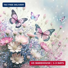 Diamond Painting Kits for Adults, Butterfly Flower 5D Diamond Art Kits for Begin