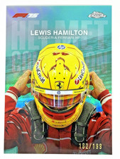 2025 Topps Chrome F1 Lewis Hamilton Helmet Collection Aqua /199 (US Based)