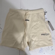2021 FEAR OF GOD FOG ESSENTIALS SWEAT SHORTS CREAM OFF WHITE BUTTERCREAM SIZE XL