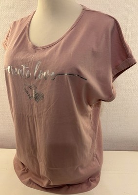 AproductZ Damen Jersey Shirt Gr.44 Altrosa Print Silber