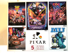 Disney Pixar Jigsaw Puzzles 5-In-1 Toy Story 4 Coco Onward Monsters Cars 2