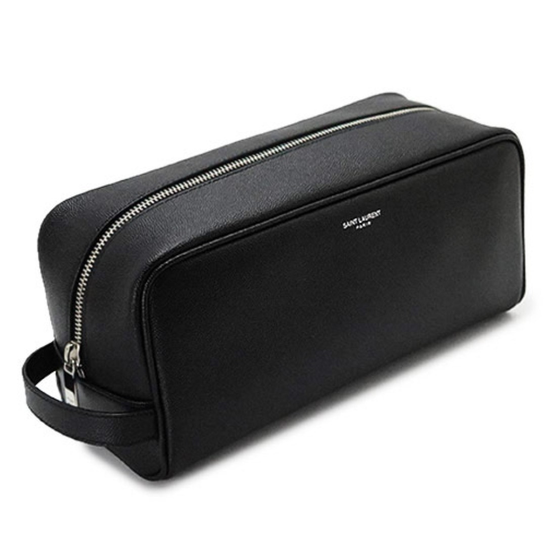Saint Laurent Pouch Grooming Case Pochette Pochette S Pelle Nera