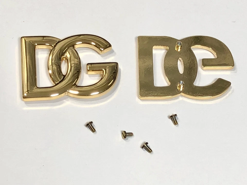 Original Dolce & Gabbana Accesorios Dorados Icono Logo (Par) 21mm x 28mm ITALIA Foto 3 de 4