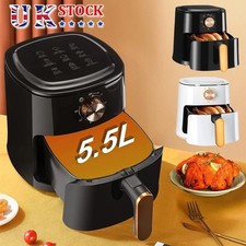 5.5L Manual Air Fryer Large Oven Low Fat Healthy Oil free Frying 1800W Black