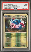 Carte Pokémon Bouldeneu 34/95 PSA 9 Reverse Rare Appel POP 2 !! Des Légendes FR
