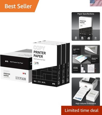 Multipurpose Copy Printer Paper, 8.5 x 11, 20lb, 3 Ream 1500 Sheets, 95 Brigh...