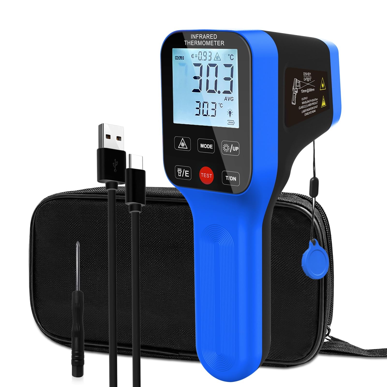 Termometro Laser Industriale AIOMEST -50+1600°C D:S 30:1 Ricaricabile