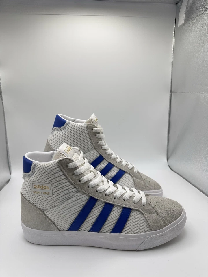 Adidas Originals Basket Profi Bianco Blu Scarpe da Ginnastica Uomo Taglia UK 8 EU 42 - Immagine 2 di 4
