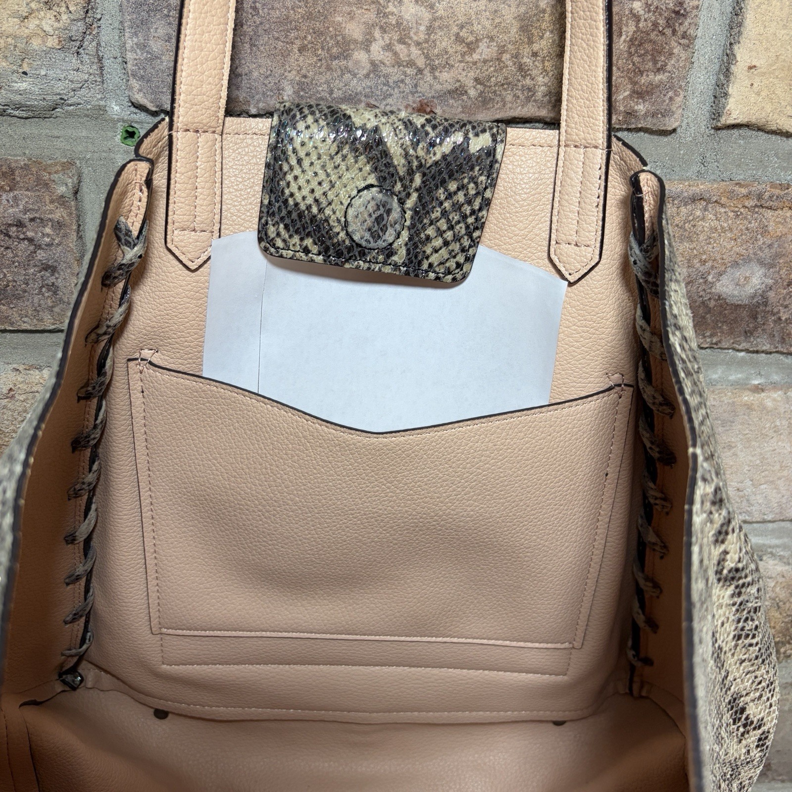 AIMEE KESTENBERG Leather Python Textured Tote Bag - image 6