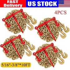 4set Ratchet Load Binder Chain Binder Kit 10ft 516-38 G70 Chains Binders