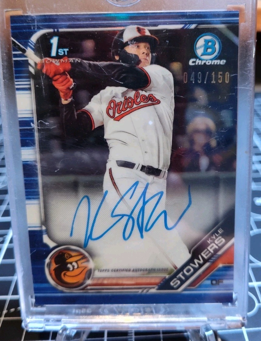 2019 Bowman Draft Chrome 1st Auto Kyle Stowers #CDA-KS Blue /150