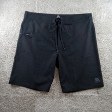 Prana Shorts Mens 40 Black Board Swim Trunks UPF 50 Recycled Polyester Surf