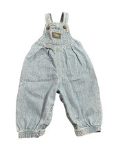 Vintage Oshkosh BGosh Denim Vestbak Overall Unisex Baby 6-9 Bubble Long Romper