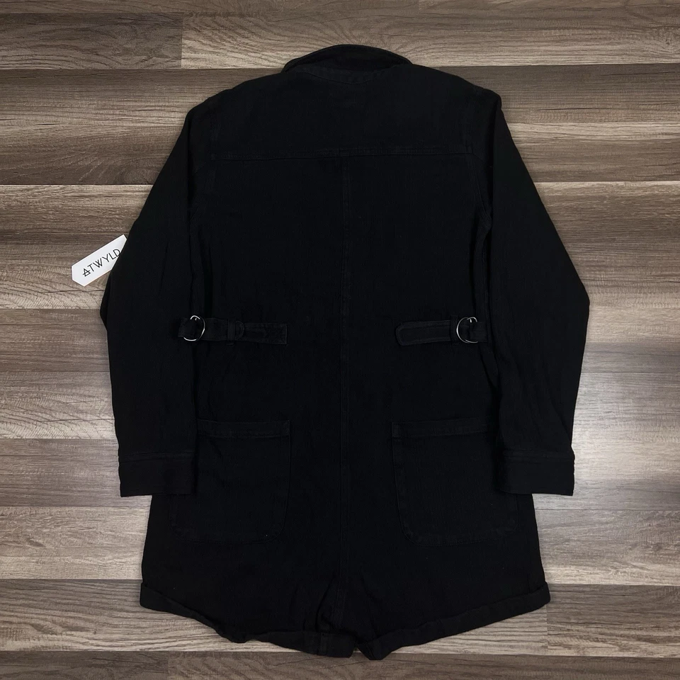 Jersey Atwyld No Service Negro Espiga Algodón Mameluco Motociclista Denim Mujer Talla L Foto 4 de 4