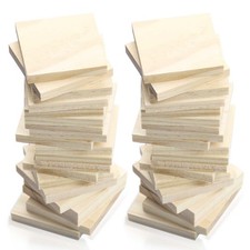 30PCS Wooden Squares for Crafts, 1/4 Inch Thick Wooden Blocks, 3 x 3 inch