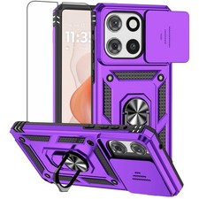 for Moto G Stylus 2025 Case, with Slide Camera Cover HD Screen Protector Mili...