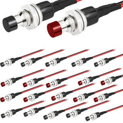 RUNCCI-YUN 20 Stück 3V-6V-12V-24V mini Rund Momentary taster,7mm Vorverkabelt