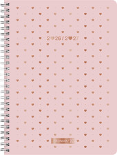 Brunnen 10-73555107 Schülerkalender A5 1Woche/2Seiten Pretty pink 2026/2027