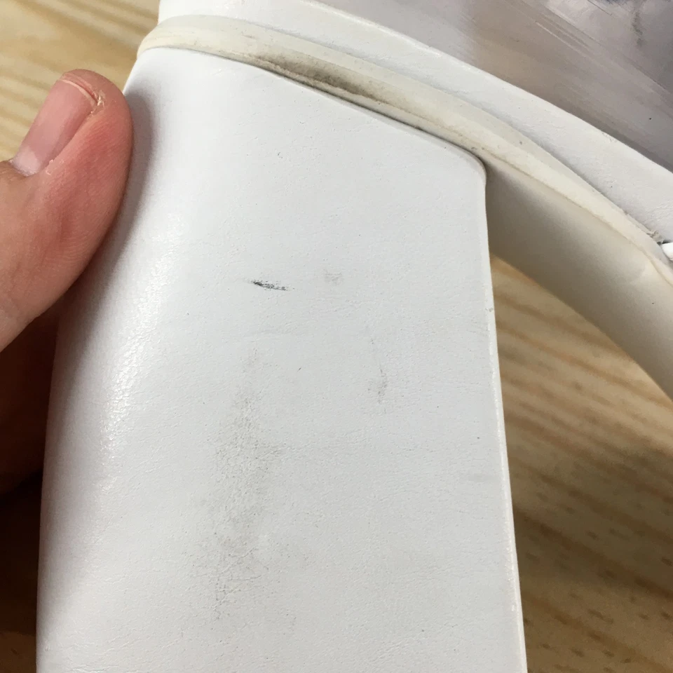 NUEVAS Sandalias Bar III Mujer 8 M Nessap Gruesas Plataforma Deslizable Blanco Imitación Cuero Foto 4 de 4