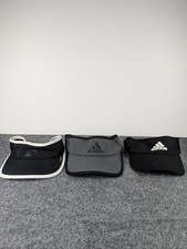 Lot of 3 Adidas Visor Hat Cap Strap Back One Size Black Gray Golf Tennis Adults