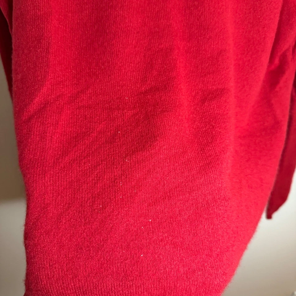 Suéter para mujer Ann Taylor 100 % cachemir rojo cuello alto manga larga talla L Foto 3 de 4