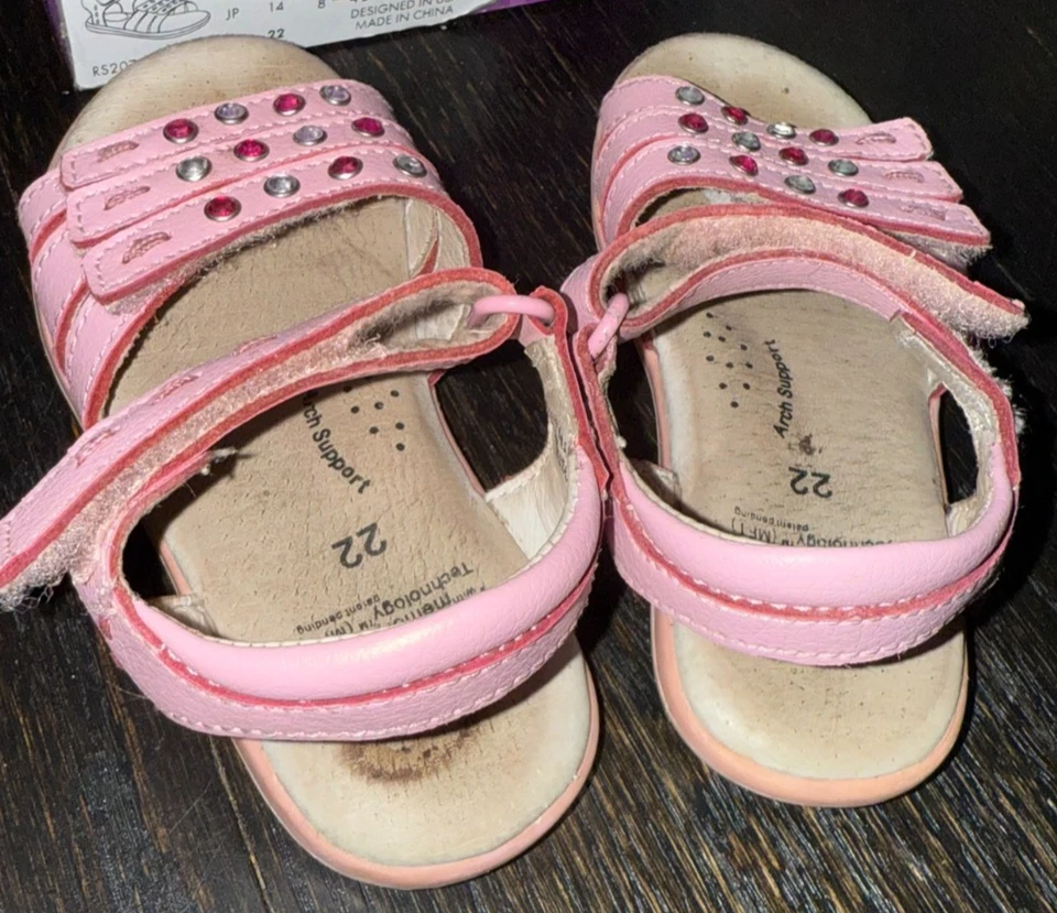 Sandalias rosas Pediped niñas bebé niño UE 22 EE. UU. talla 6 Lynn Astor Foto 3 de 4
