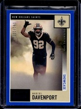 2020 Panini Score Marcus Davenport Showcase Blue #/100 Saints