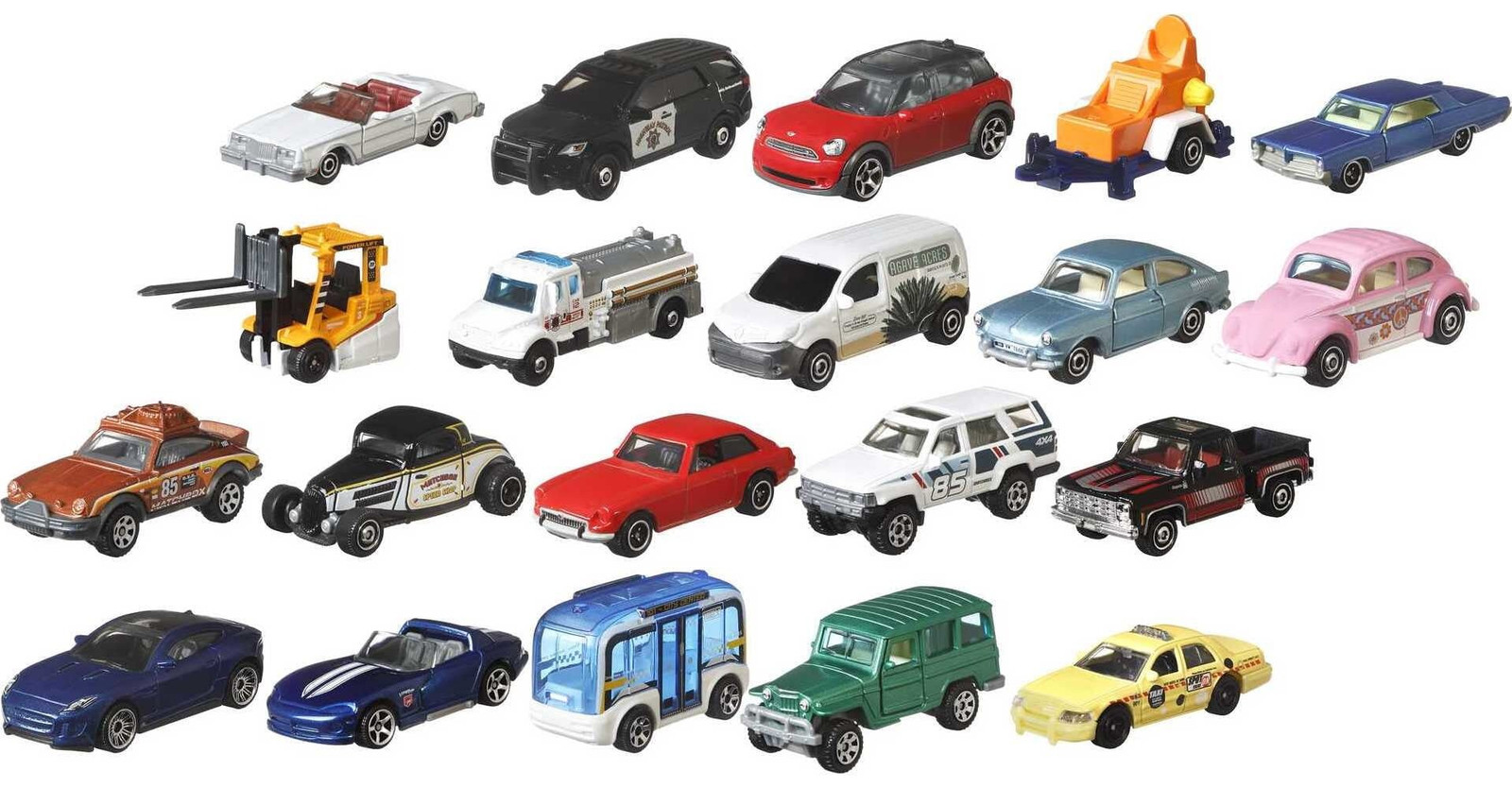Matchbox Set of 20 1:64 Scale Toy Cars and Trucks
