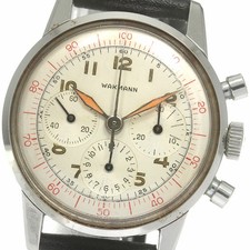 WAKMANN 805-2 Chronograph Cal.1281 Vintage Manual Men’s B Condition From Japan