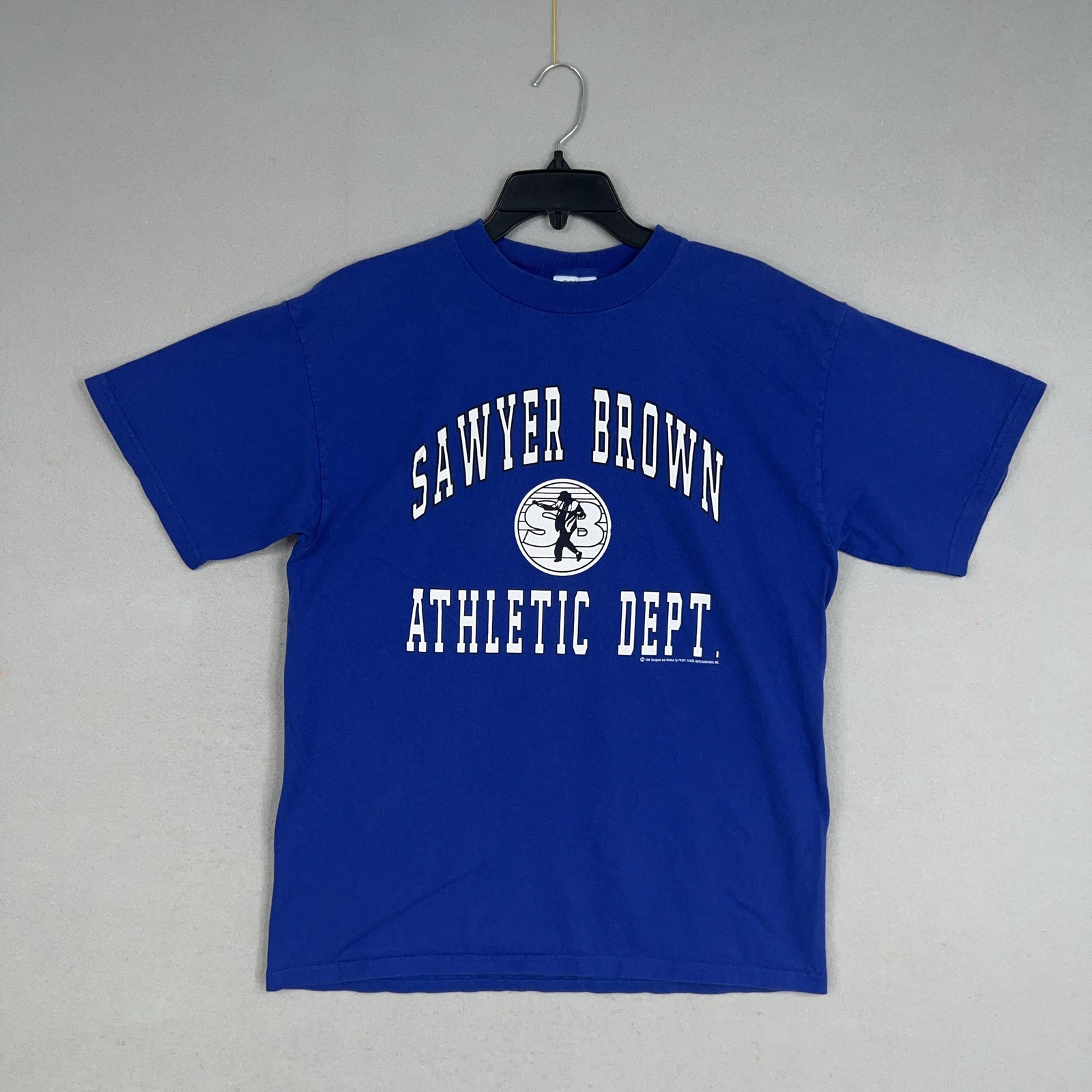 Vintage Sawyer Brown Shirt Mens Large Blue Athletic Dept Band Tee 90s Graphic