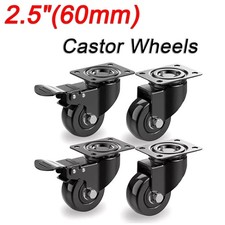 60mm Castor Wheels Rubber Swivel Heavy Duty 240KG Furniture/Trolley Casters