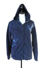 Tommy Hilfiger Sz M Faded Navy Hoodie, Embroidered, Pockets, Outsewn Seams...